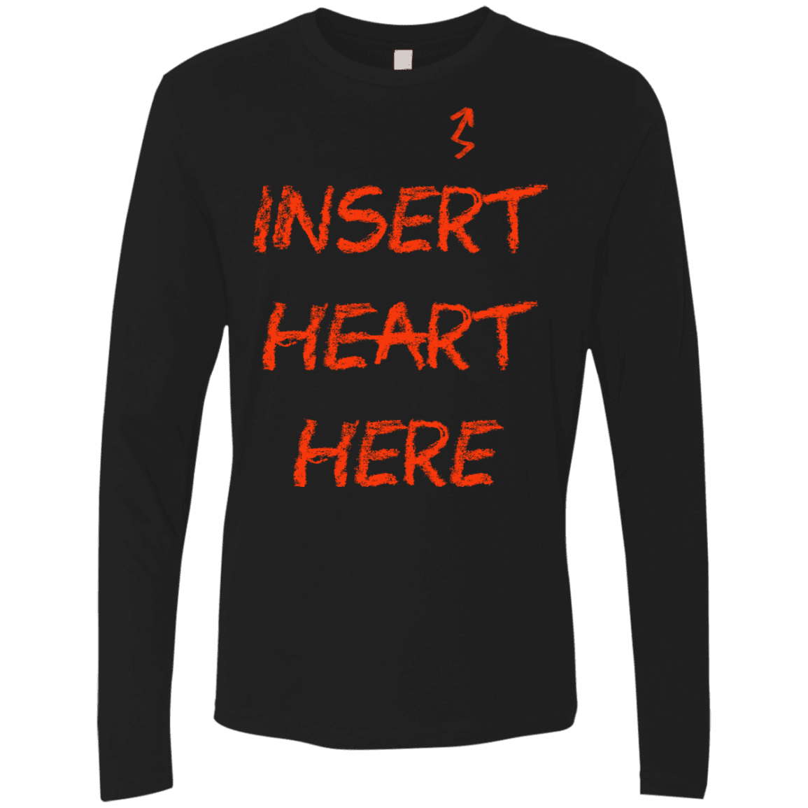 T-Shirts Black / S Insert Heart Here Men's Premium Long Sleeve