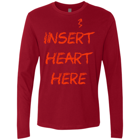 T-Shirts Cardinal / S Insert Heart Here Men's Premium Long Sleeve