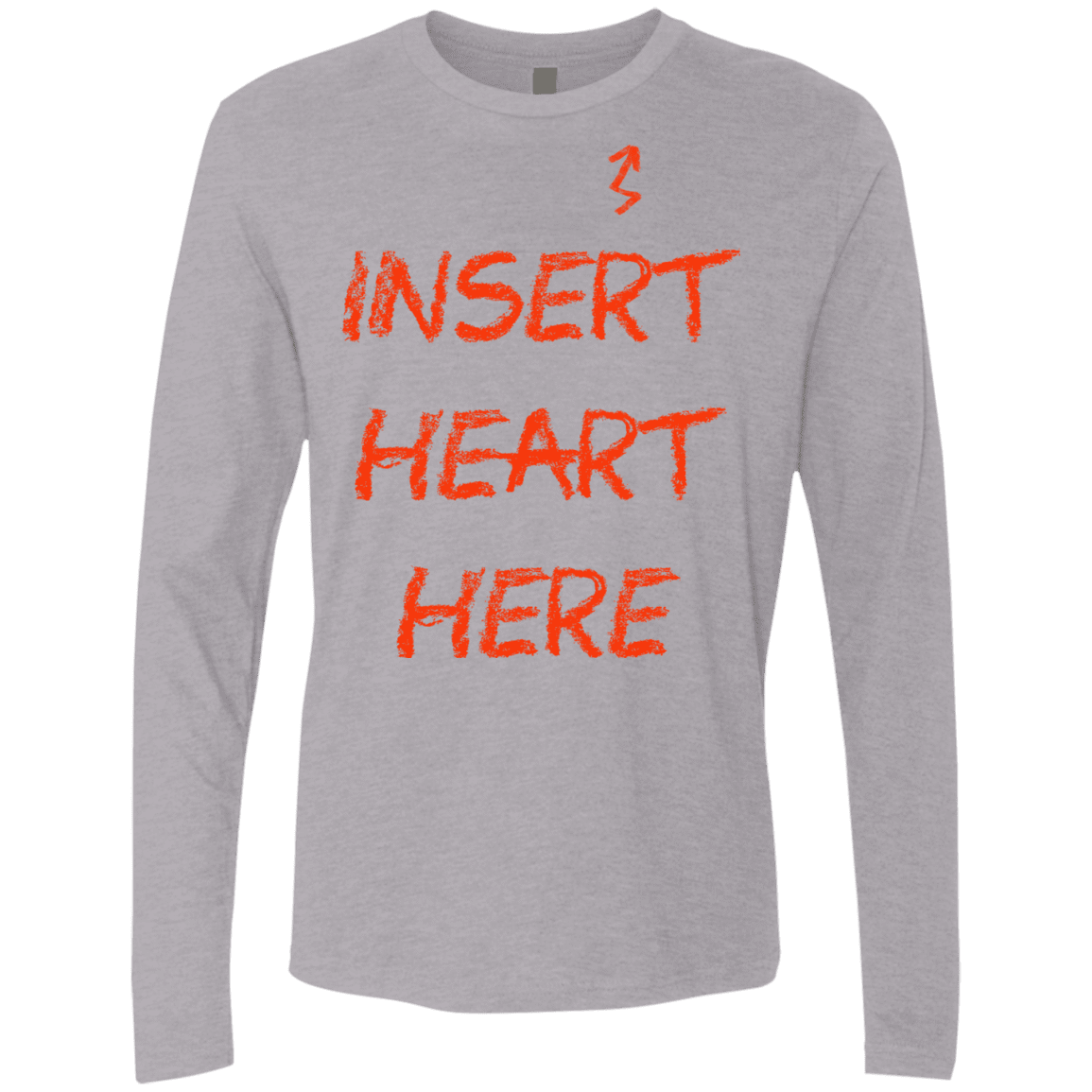 T-Shirts Heather Grey / S Insert Heart Here Men's Premium Long Sleeve