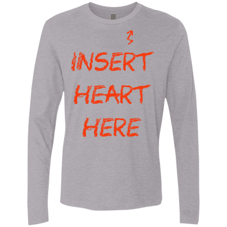 T-Shirts Heather Grey / S Insert Heart Here Men's Premium Long Sleeve