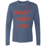 T-Shirts Indigo / S Insert Heart Here Men's Premium Long Sleeve