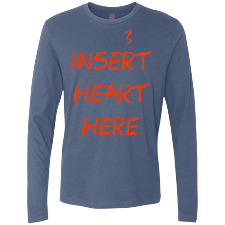 T-Shirts Indigo / S Insert Heart Here Men's Premium Long Sleeve