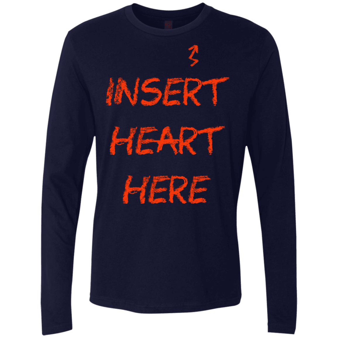 T-Shirts Midnight Navy / S Insert Heart Here Men's Premium Long Sleeve