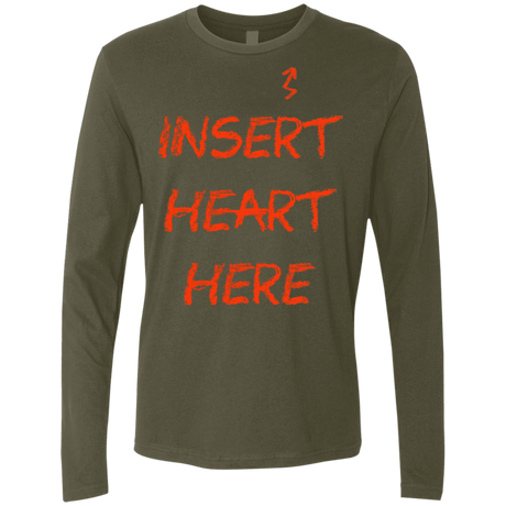T-Shirts Military Green / S Insert Heart Here Men's Premium Long Sleeve