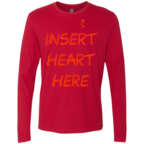 T-Shirts Red / S Insert Heart Here Men's Premium Long Sleeve