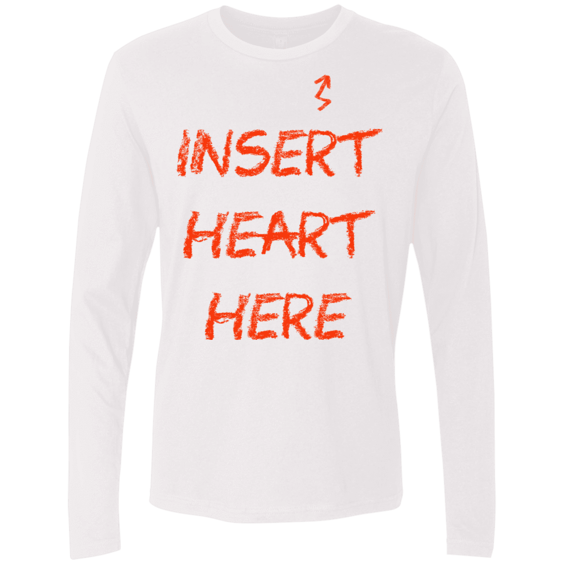 T-Shirts White / S Insert Heart Here Men's Premium Long Sleeve