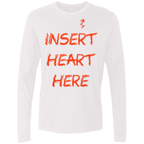 T-Shirts White / S Insert Heart Here Men's Premium Long Sleeve