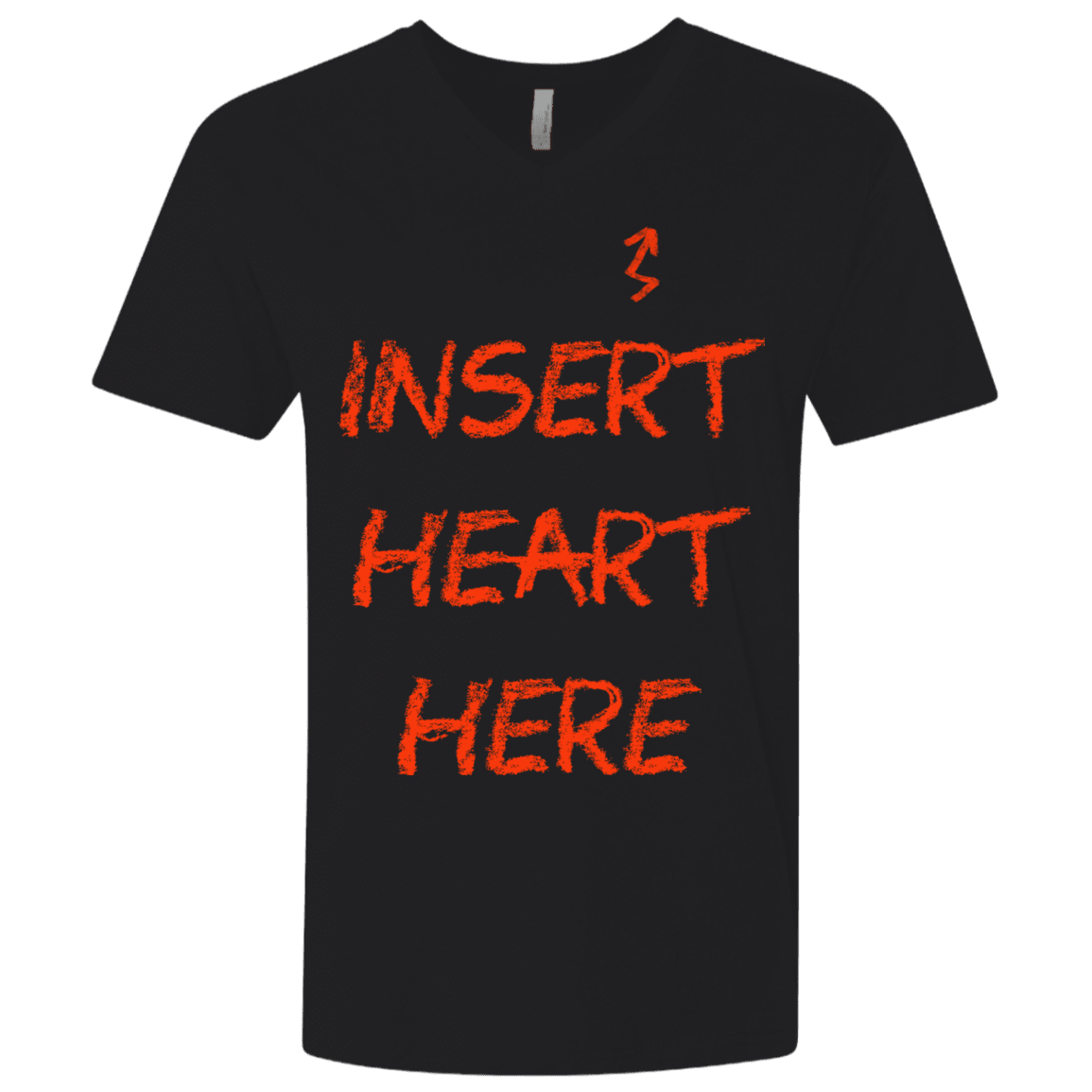 T-Shirts Black / X-Small Insert Heart Here Men's Premium V-Neck