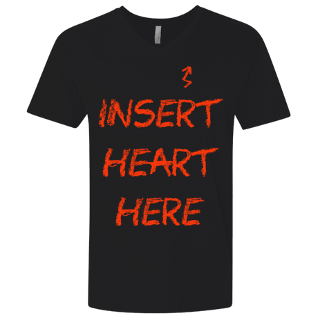 T-Shirts Black / X-Small Insert Heart Here Men's Premium V-Neck