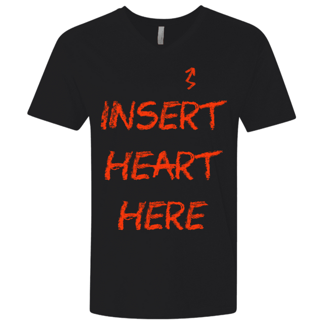 T-Shirts Black / X-Small Insert Heart Here Men's Premium V-Neck