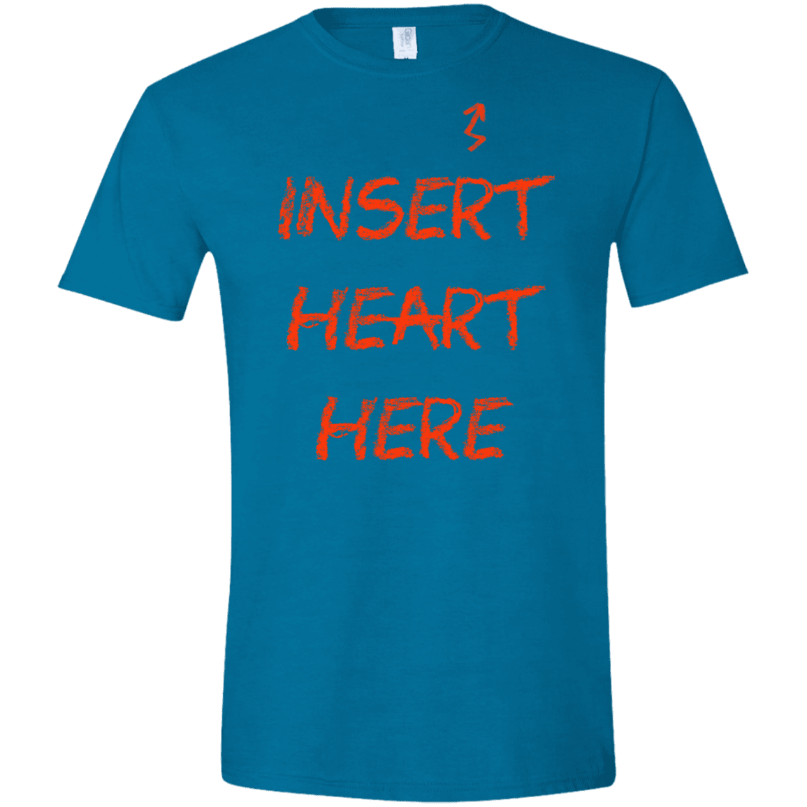 T-Shirts Antique Sapphire / S Insert Heart Here Men's Semi-Fitted Softstyle