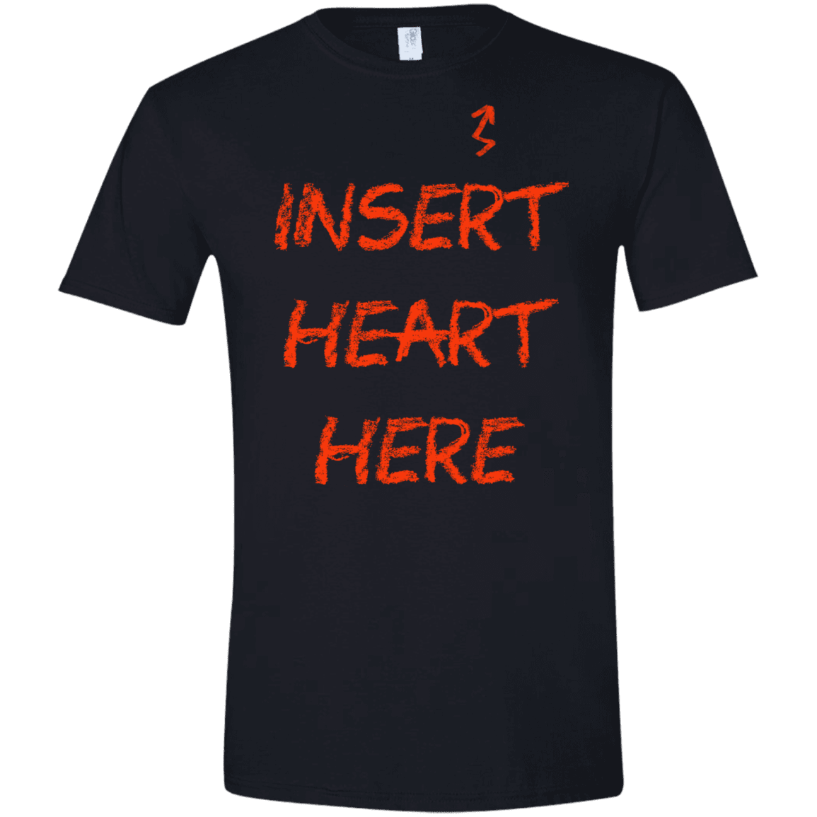 T-Shirts Black / X-Small Insert Heart Here Men's Semi-Fitted Softstyle