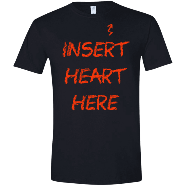 T-Shirts Black / X-Small Insert Heart Here Men's Semi-Fitted Softstyle