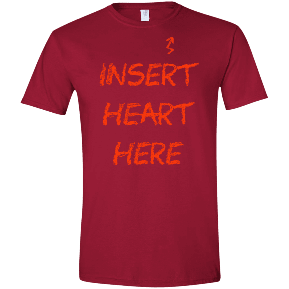 T-Shirts Cardinal Red / S Insert Heart Here Men's Semi-Fitted Softstyle