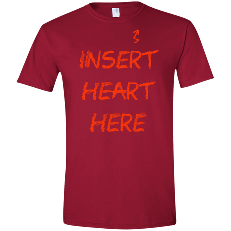 T-Shirts Cardinal Red / S Insert Heart Here Men's Semi-Fitted Softstyle