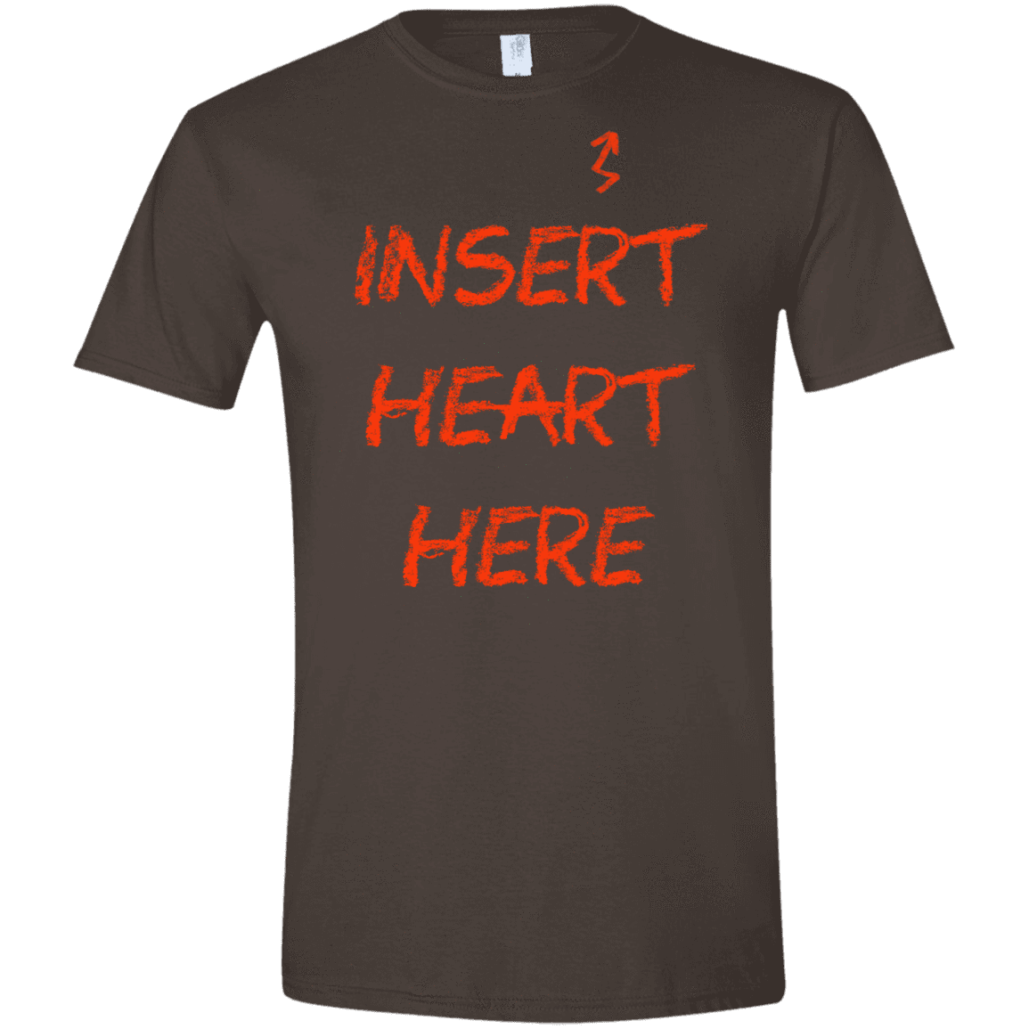 T-Shirts Dark Chocolate / S Insert Heart Here Men's Semi-Fitted Softstyle