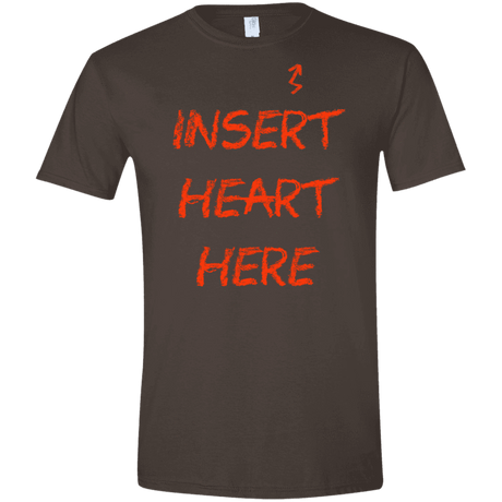T-Shirts Dark Chocolate / S Insert Heart Here Men's Semi-Fitted Softstyle