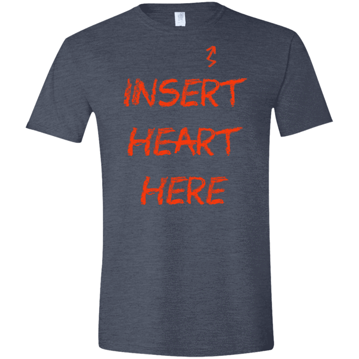 T-Shirts Heather Navy / S Insert Heart Here Men's Semi-Fitted Softstyle