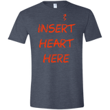 T-Shirts Heather Navy / S Insert Heart Here Men's Semi-Fitted Softstyle