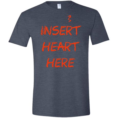 T-Shirts Heather Navy / S Insert Heart Here Men's Semi-Fitted Softstyle