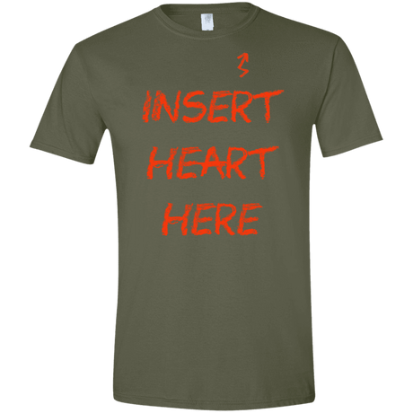 T-Shirts Military Green / S Insert Heart Here Men's Semi-Fitted Softstyle