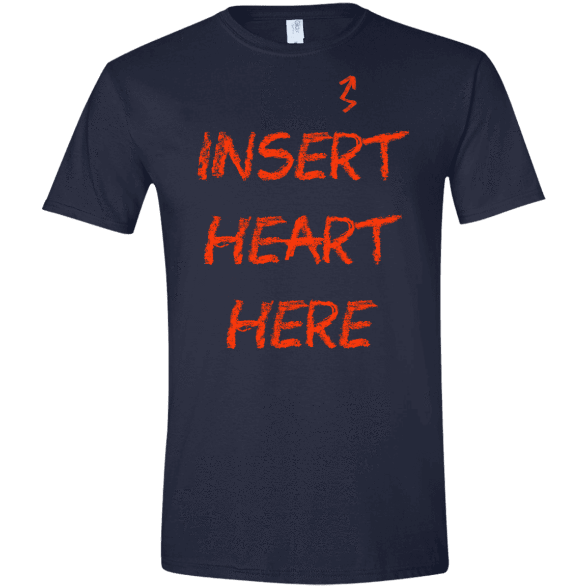 T-Shirts Navy / X-Small Insert Heart Here Men's Semi-Fitted Softstyle