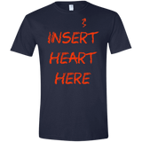 T-Shirts Navy / X-Small Insert Heart Here Men's Semi-Fitted Softstyle