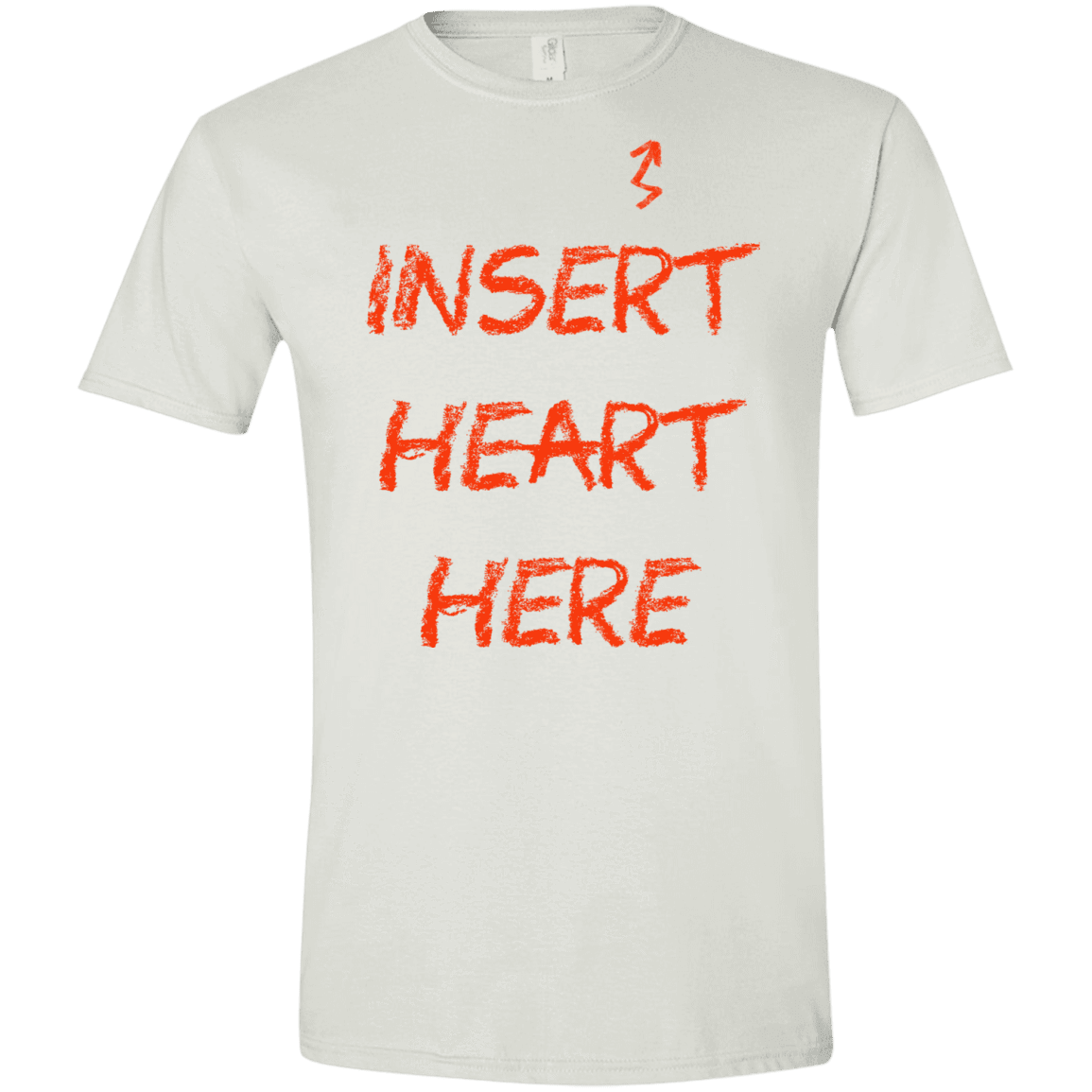 T-Shirts White / X-Small Insert Heart Here Men's Semi-Fitted Softstyle