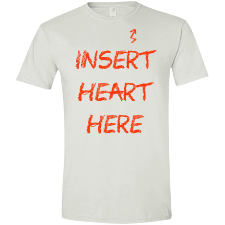 T-Shirts White / X-Small Insert Heart Here Men's Semi-Fitted Softstyle