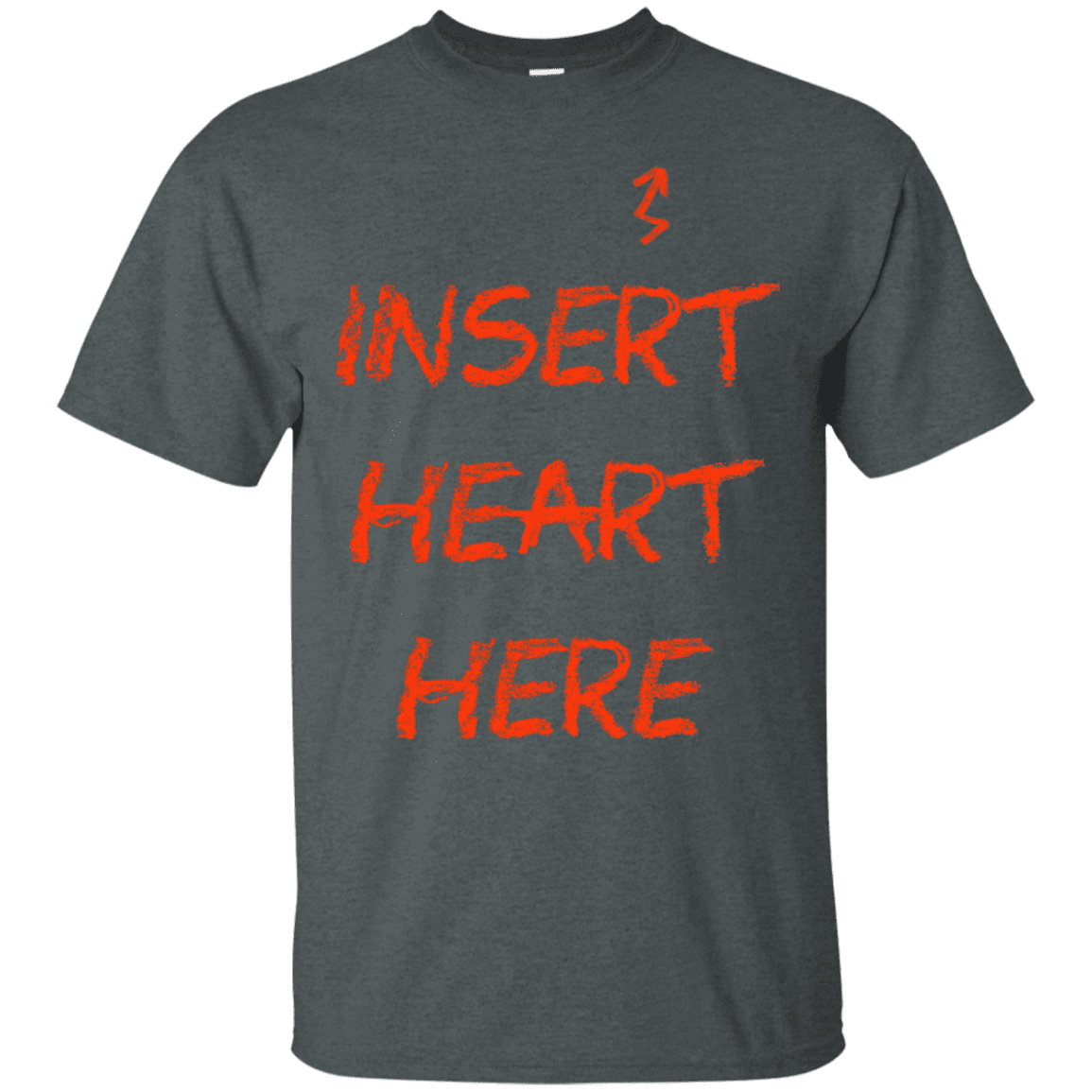 T-Shirts Dark Heather / S Insert Heart Here T-Shirt