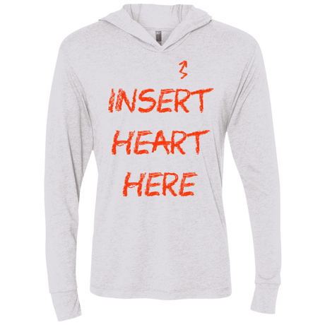 T-Shirts Heather White / X-Small Insert Heart Here Triblend Long Sleeve Hoodie Tee