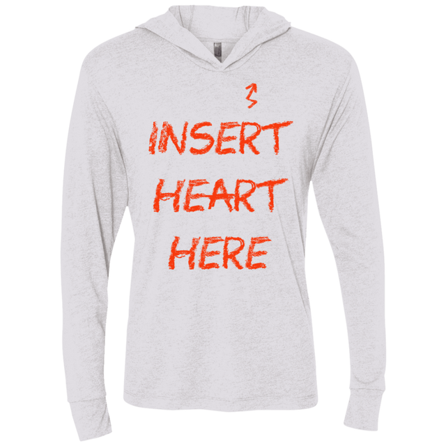 T-Shirts Heather White / X-Small Insert Heart Here Triblend Long Sleeve Hoodie Tee