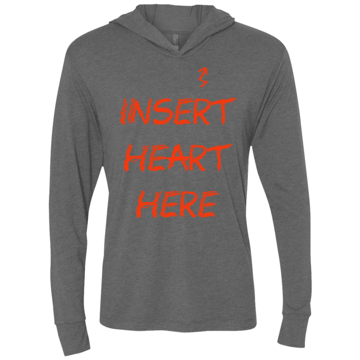 T-Shirts Premium Heather / X-Small Insert Heart Here Triblend Long Sleeve Hoodie Tee