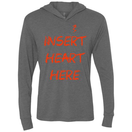 T-Shirts Premium Heather / X-Small Insert Heart Here Triblend Long Sleeve Hoodie Tee