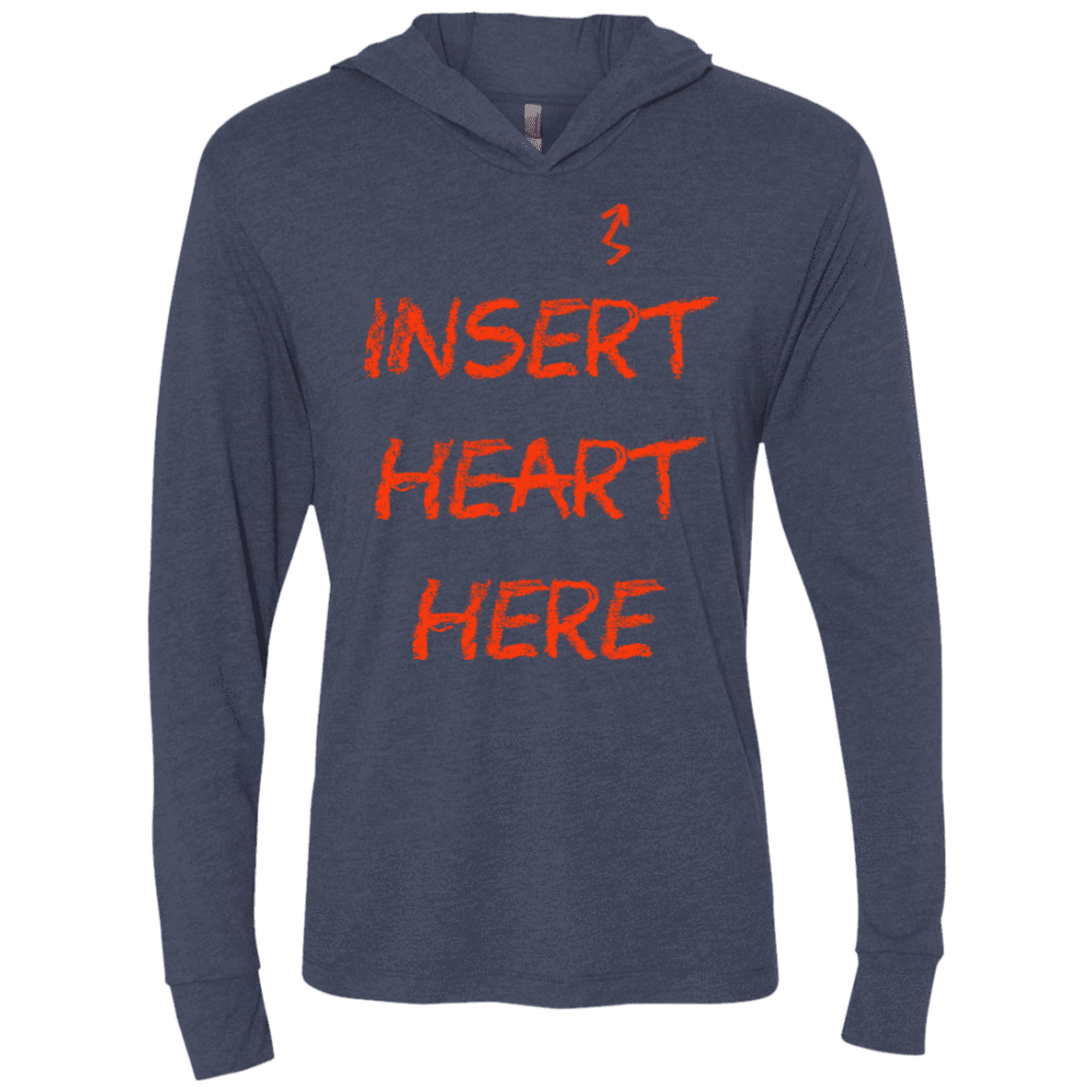 T-Shirts Vintage Navy / X-Small Insert Heart Here Triblend Long Sleeve Hoodie Tee
