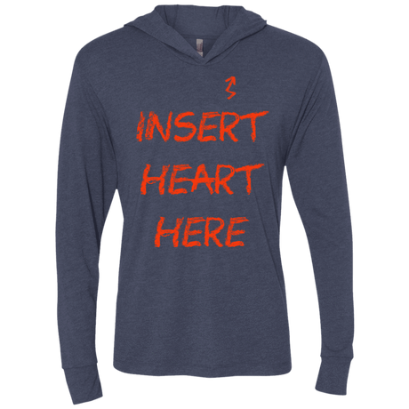 T-Shirts Vintage Navy / X-Small Insert Heart Here Triblend Long Sleeve Hoodie Tee