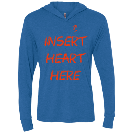 T-Shirts Vintage Royal / X-Small Insert Heart Here Triblend Long Sleeve Hoodie Tee