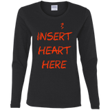 T-Shirts Black / S Insert Heart Here Women's Long Sleeve T-Shirt