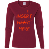 T-Shirts Cardinal / S Insert Heart Here Women's Long Sleeve T-Shirt