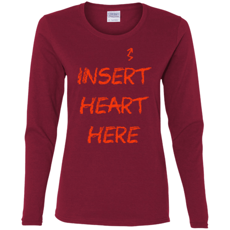 T-Shirts Cardinal / S Insert Heart Here Women's Long Sleeve T-Shirt