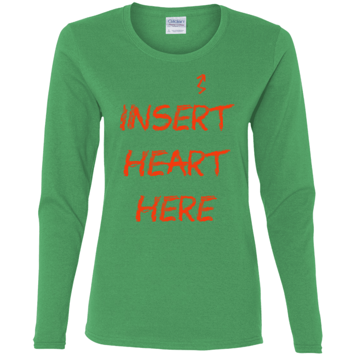 T-Shirts Irish Green / S Insert Heart Here Women's Long Sleeve T-Shirt