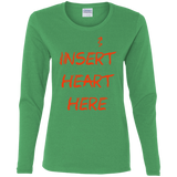 T-Shirts Irish Green / S Insert Heart Here Women's Long Sleeve T-Shirt