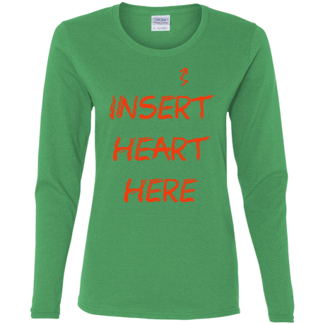 T-Shirts Irish Green / S Insert Heart Here Women's Long Sleeve T-Shirt