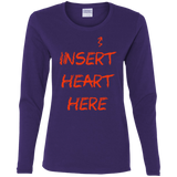 T-Shirts Purple / S Insert Heart Here Women's Long Sleeve T-Shirt