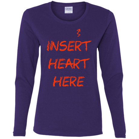 T-Shirts Purple / S Insert Heart Here Women's Long Sleeve T-Shirt