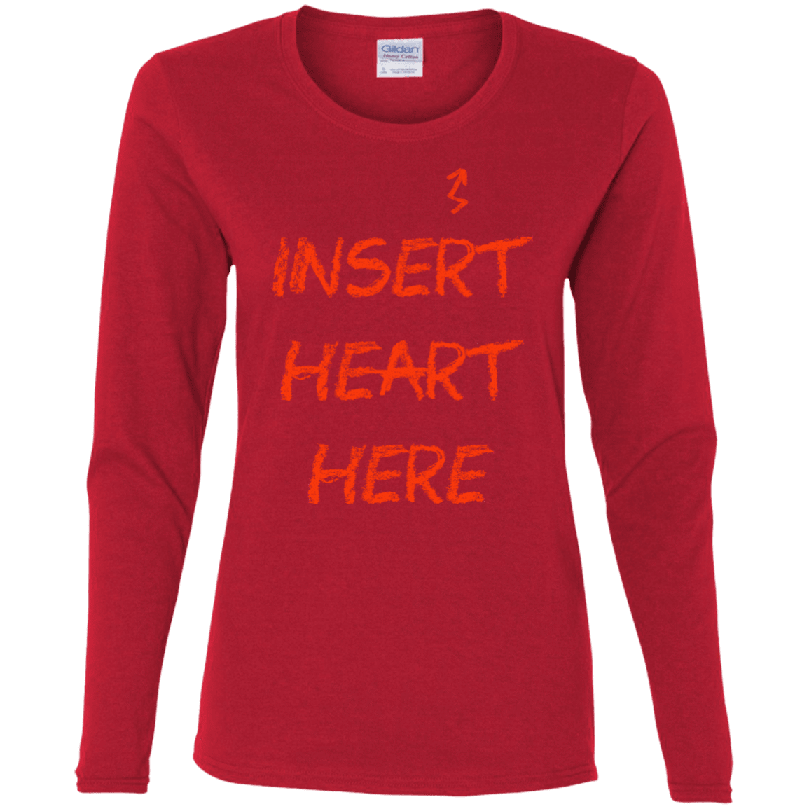 T-Shirts Red / S Insert Heart Here Women's Long Sleeve T-Shirt