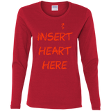 T-Shirts Red / S Insert Heart Here Women's Long Sleeve T-Shirt