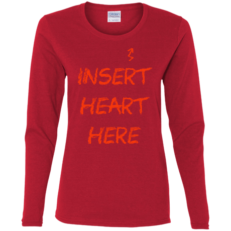T-Shirts Red / S Insert Heart Here Women's Long Sleeve T-Shirt