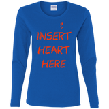 T-Shirts Royal / S Insert Heart Here Women's Long Sleeve T-Shirt