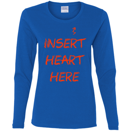 T-Shirts Royal / S Insert Heart Here Women's Long Sleeve T-Shirt